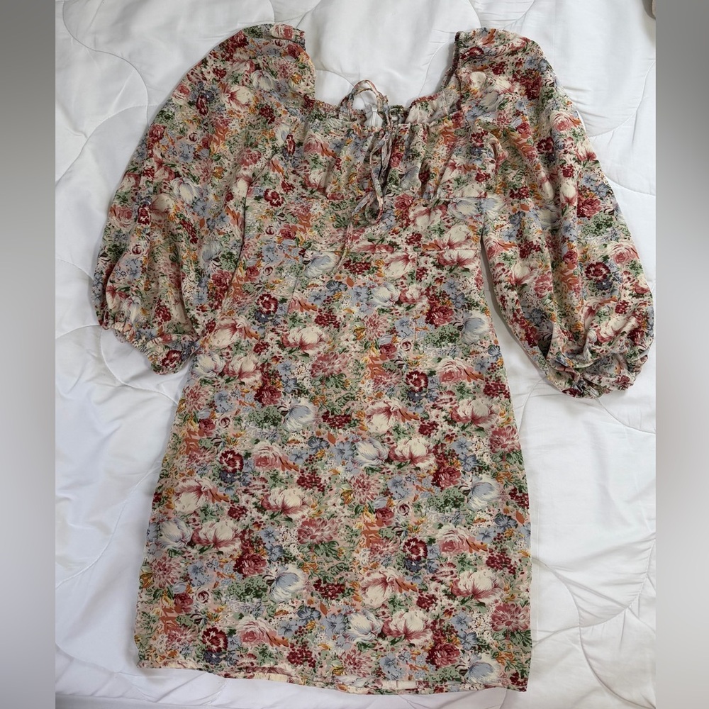 SHEIN Floral Long Sleeve Dress - Multicolor